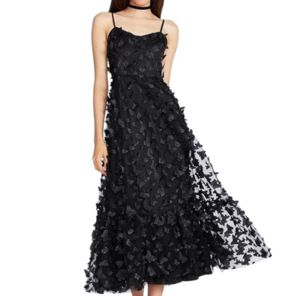 Betsey Johnson Mabel Butterfly Appliqué Maxi Dress Prom Gown Dress Whimsigoth